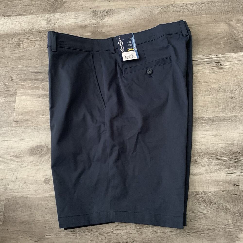 Ben Hogan Performance Golf Shorts Men 36 Blue Gray Flat Front Wicking UPF50 NEW